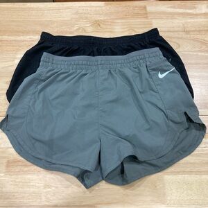 Nike Dri-FIT Gray and Black Running Shorts  2 Pair Size M